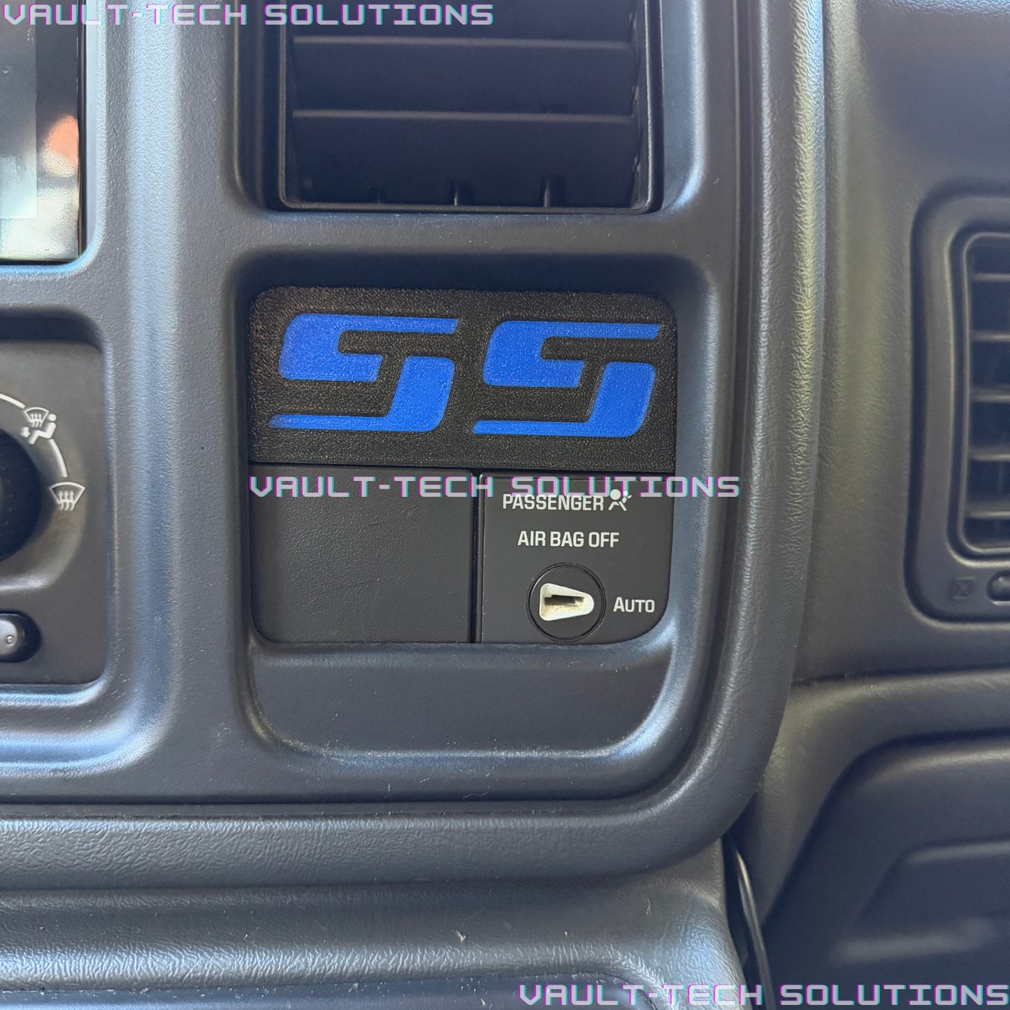 Silverado SS Dash Insert Emblem Logo 2003-2007 Colors Red White Blue Teal Green Purple Orange GMT800 Sierra Tahoe Yukon Suburban