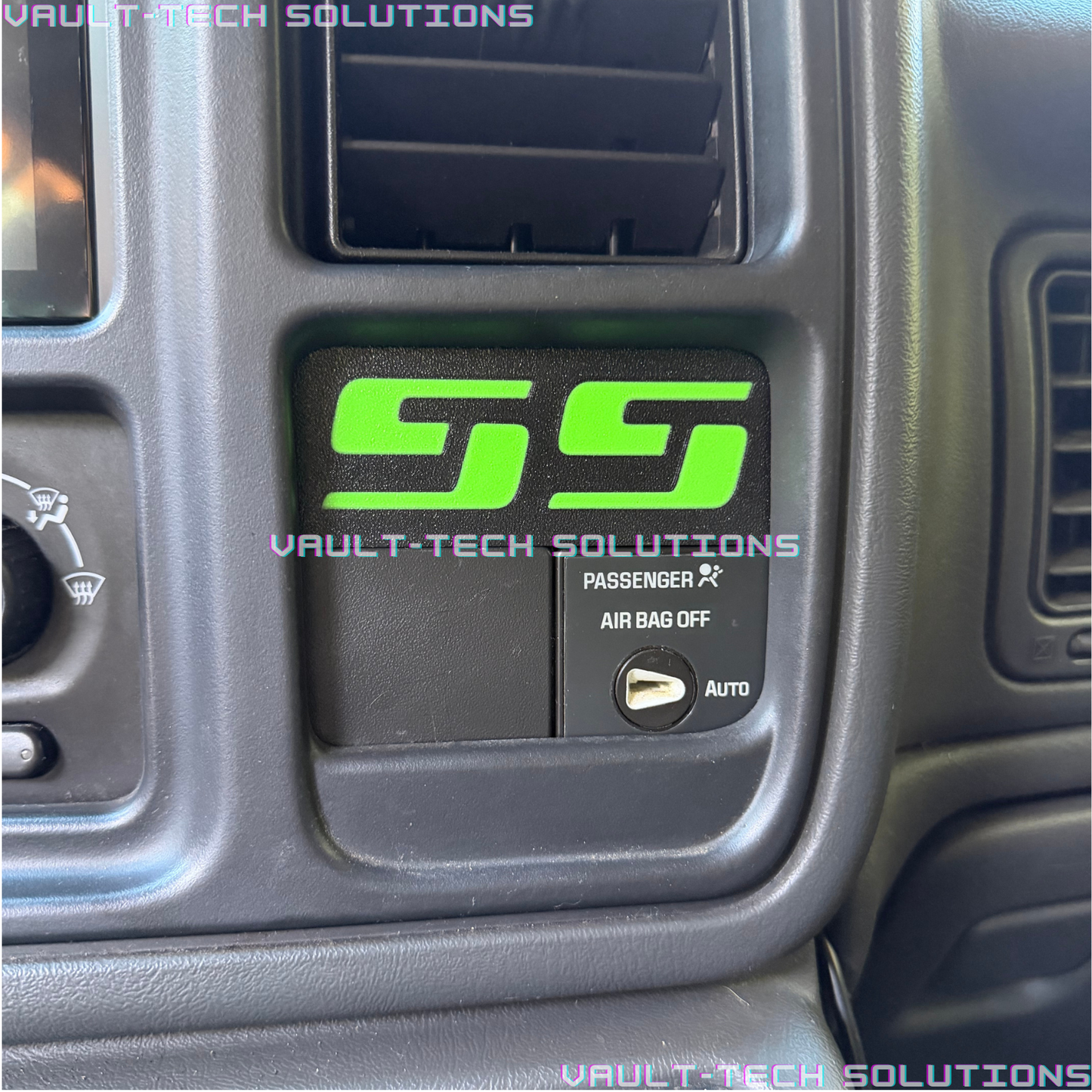 Silverado SS Dash Insert Emblem Logo 2003-2007 Colors Red White Blue Teal Green Purple Orange GMT800 Sierra Tahoe Yukon Suburban