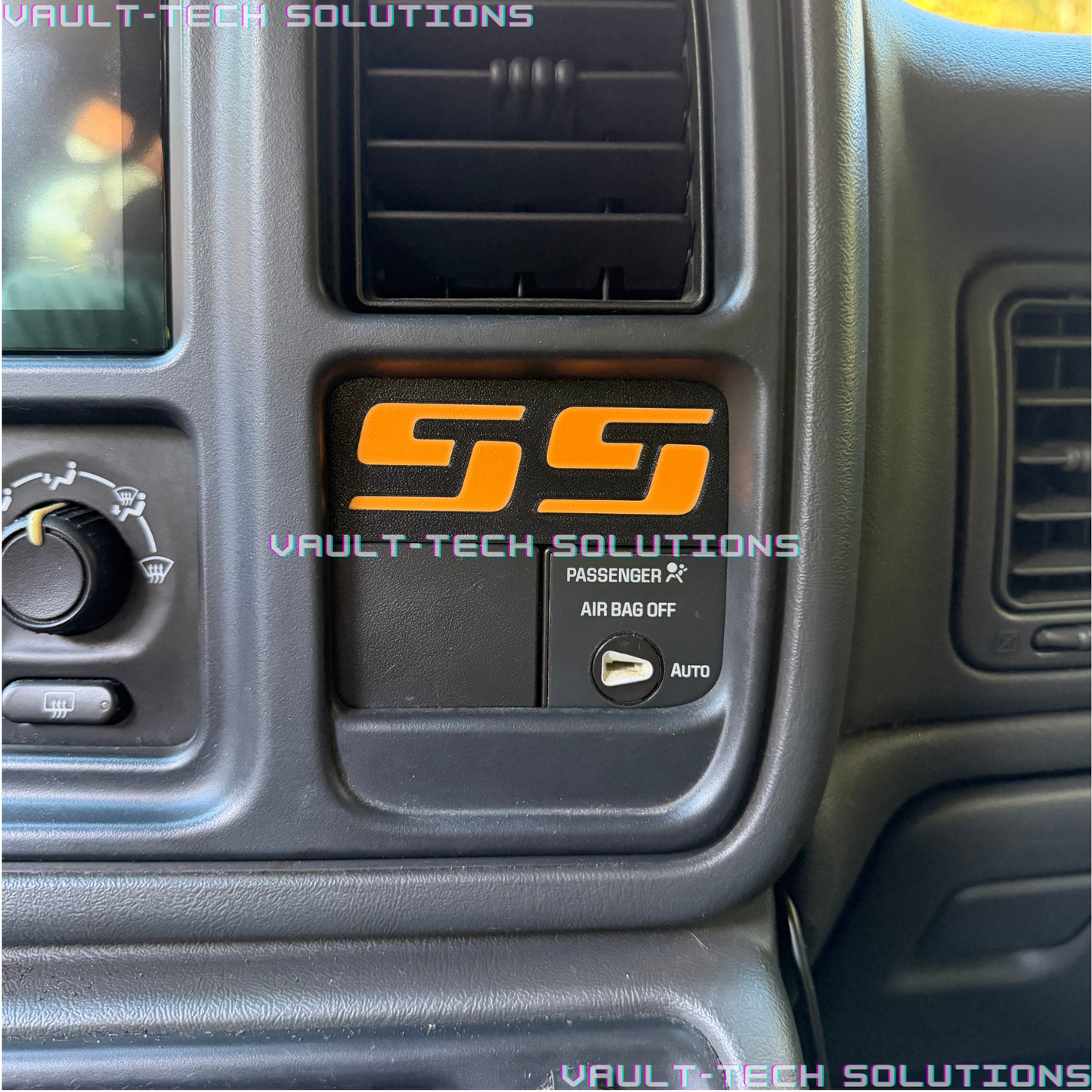 Silverado SS Dash Insert Emblem Logo 2003-2007 Colors Red White Blue Teal Green Purple Orange GMT800 Sierra Tahoe Yukon Suburban