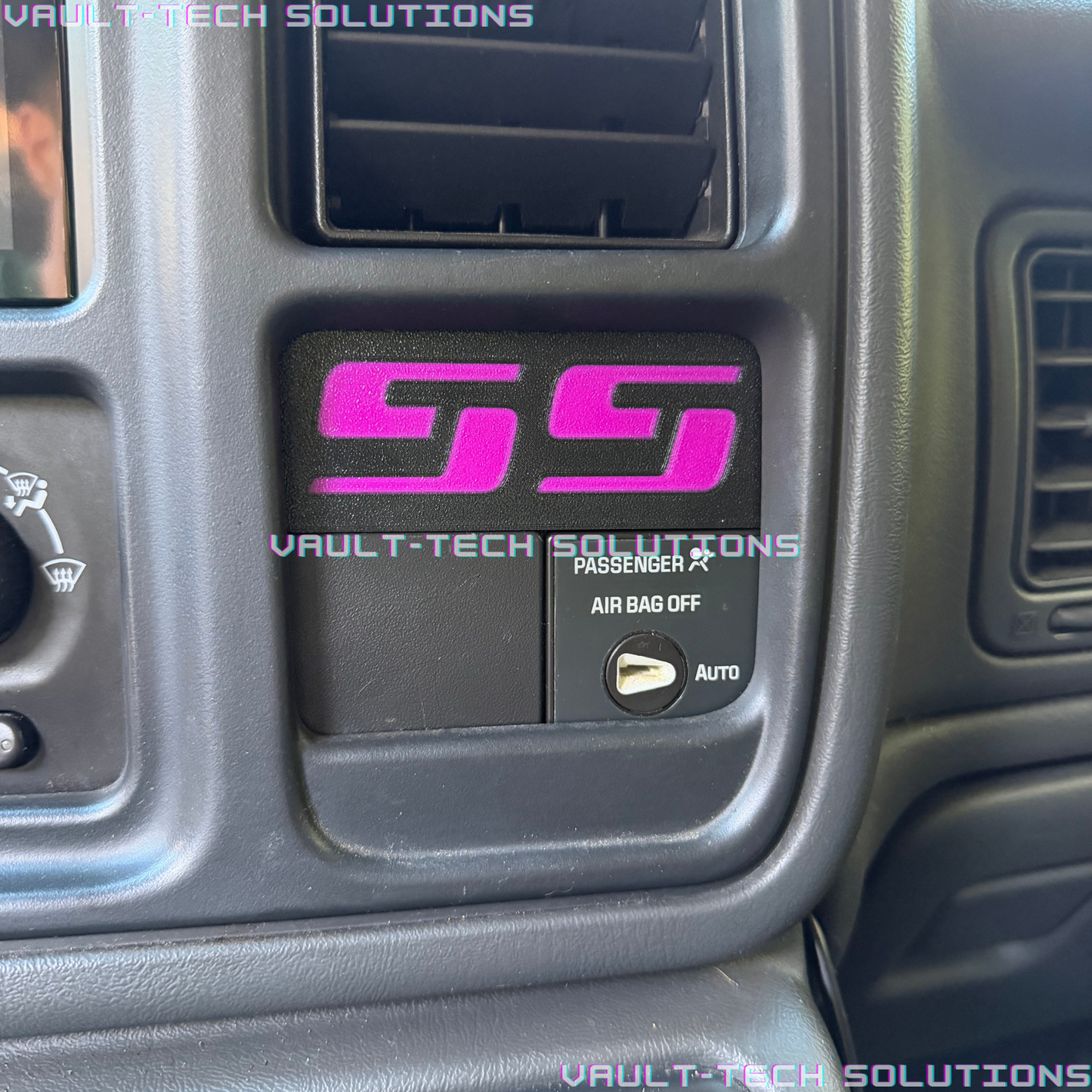 Silverado SS Dash Insert Emblem Logo 2003-2007 Colors Red White Blue Teal Green Purple Orange GMT800 Sierra Tahoe Yukon Suburban