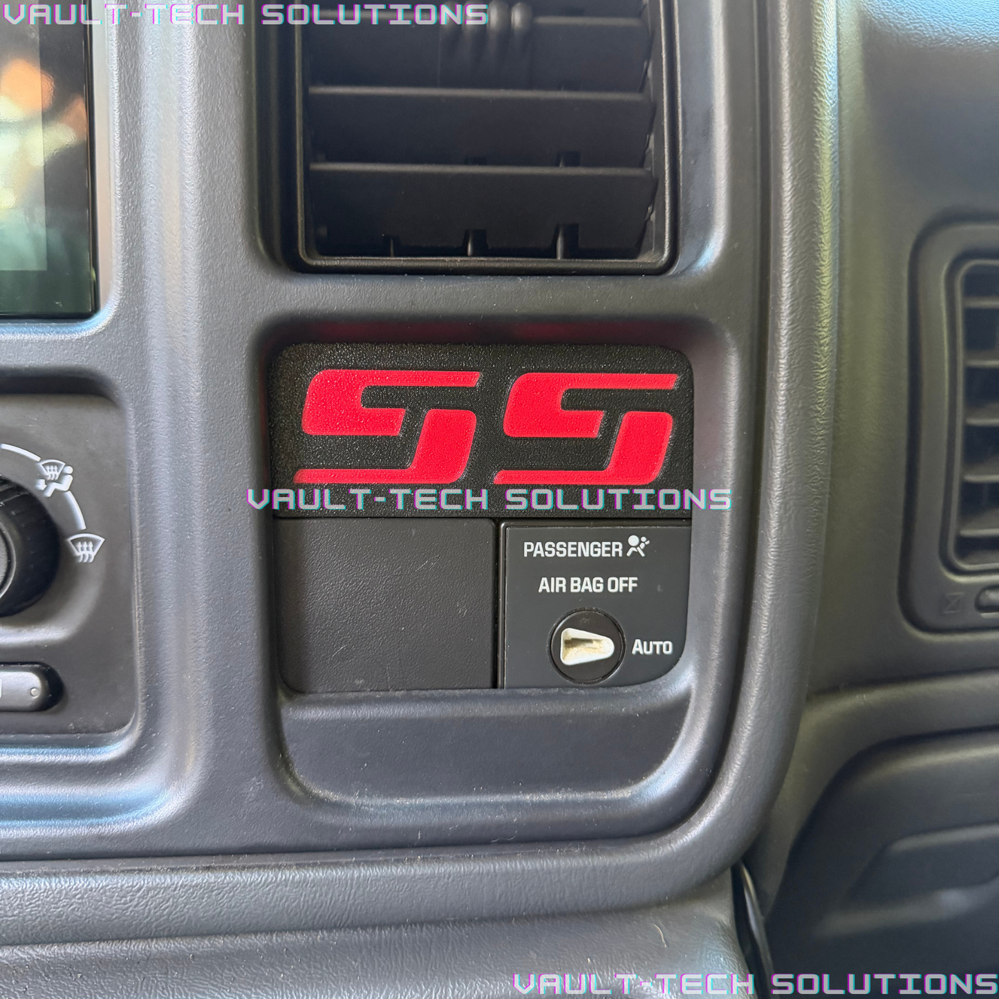 Silverado SS Dash Insert Emblem Logo 2003-2007 Colors Red White Blue Teal Green Purple Orange GMT800 Sierra Tahoe Yukon Suburban