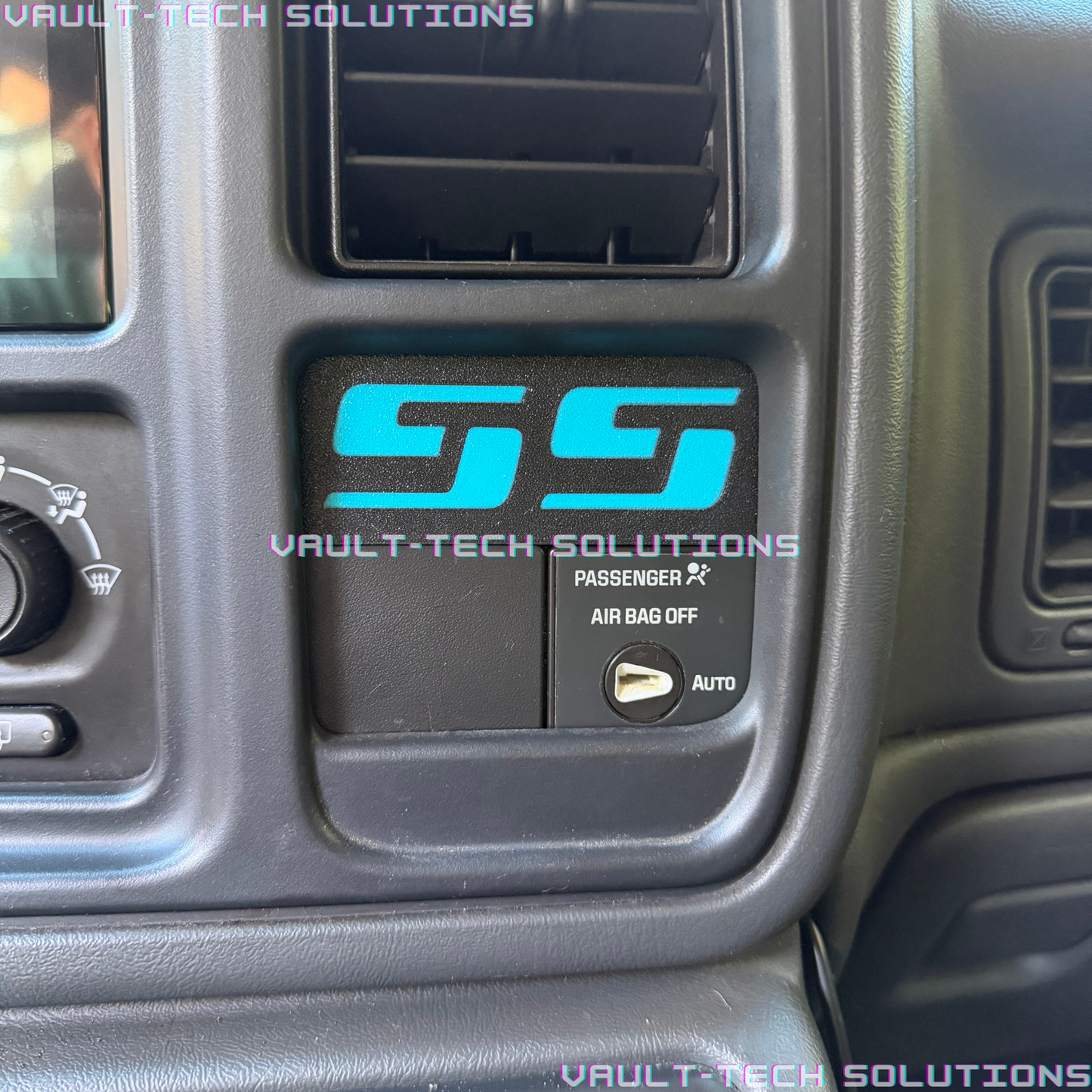Silverado SS Dash Insert Emblem Logo 2003-2007 Colors Red White Blue Teal Green Purple Orange GMT800 Sierra Tahoe Yukon Suburban