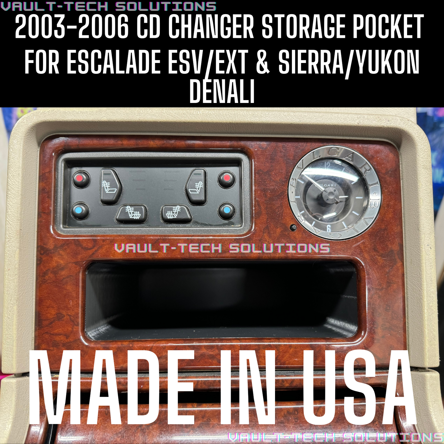 2003-2006 Escalade ESV EXT Sierra Yukon Denali CD Changer Pocket Storage Cubby