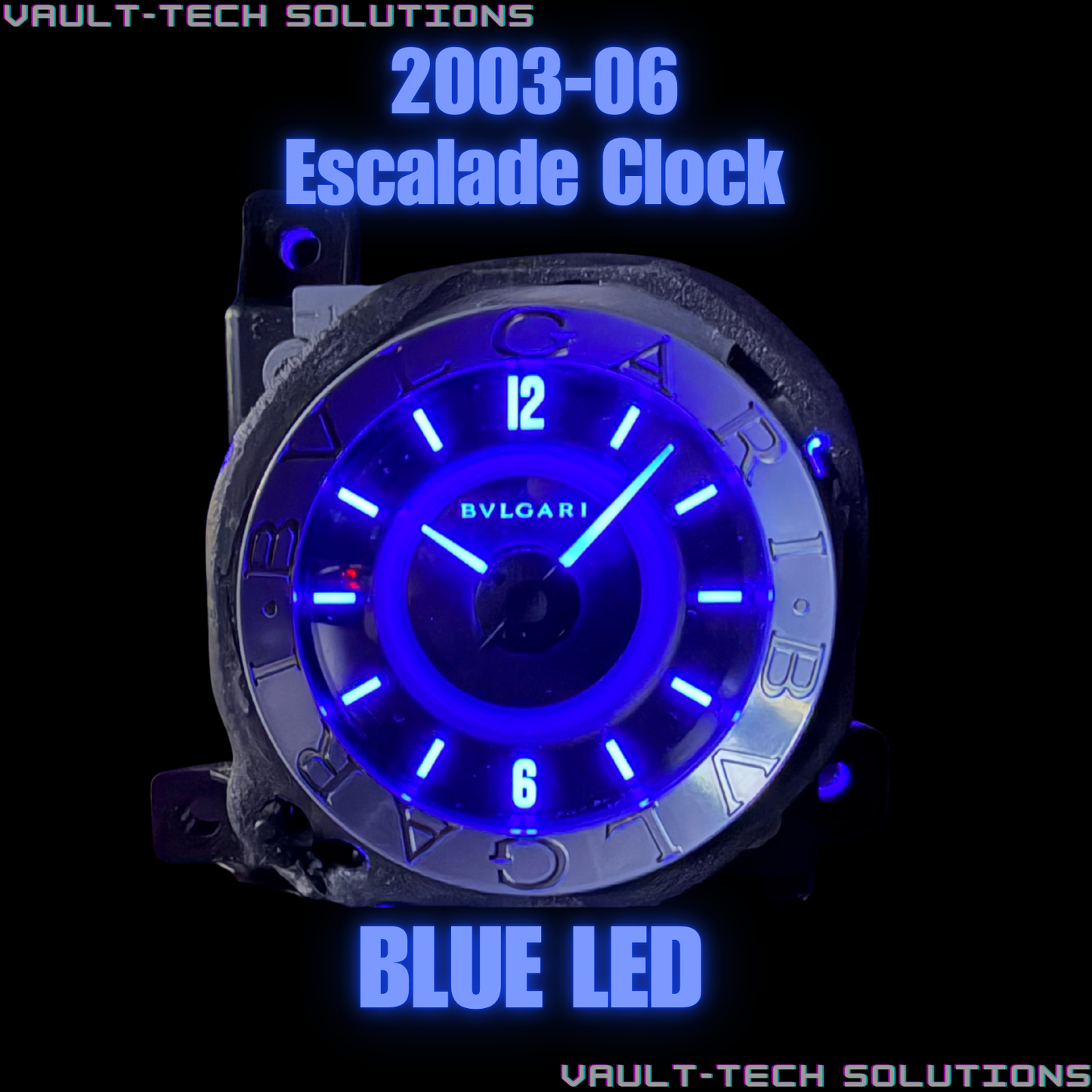 BLUE LED 2003 - 2006 Cadillac Escalade Center Console Upper Bezel Bvlgari Clock OEM 2004 2005