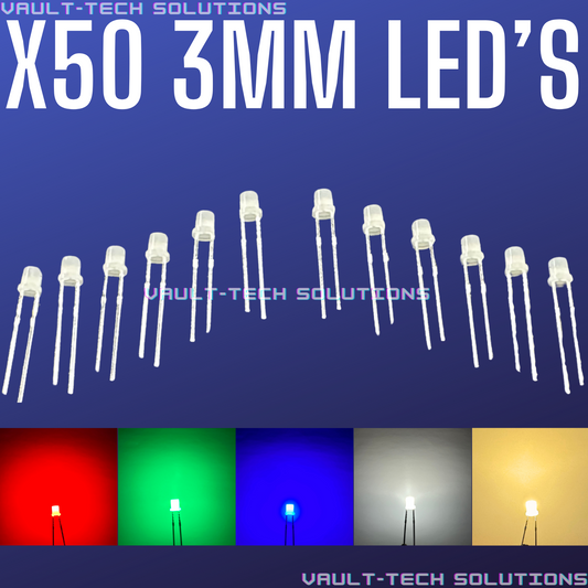 12 Volt Red Green Blue White 3mm LED for GM Dash Switches Bulb Replacements 50pc