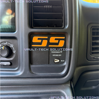 Silverado SS Dash Insert Emblem Logo 2003-2007 Colors Red White Blue Teal Green Purple Orange GMT800 Sierra Tahoe Yukon Suburban