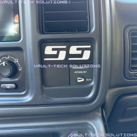 Silverado SS Dash Insert Emblem Logo 2003-2007 Colors Red White Blue Teal Green Purple Orange GMT800 Sierra Tahoe Yukon Suburban