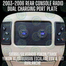 2003-06 Silverado Escalade Tahoe Rear Console Radio Dual USB Charging Port Panel